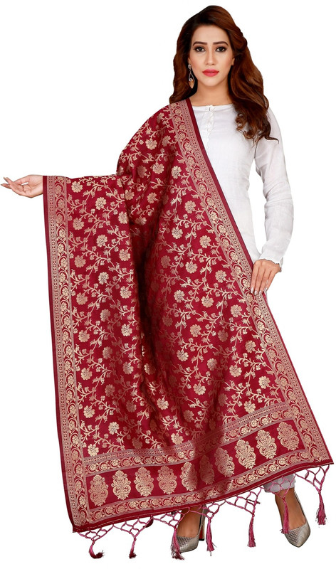 omkar fashion Poly Silk Self Design Women Dupatta
