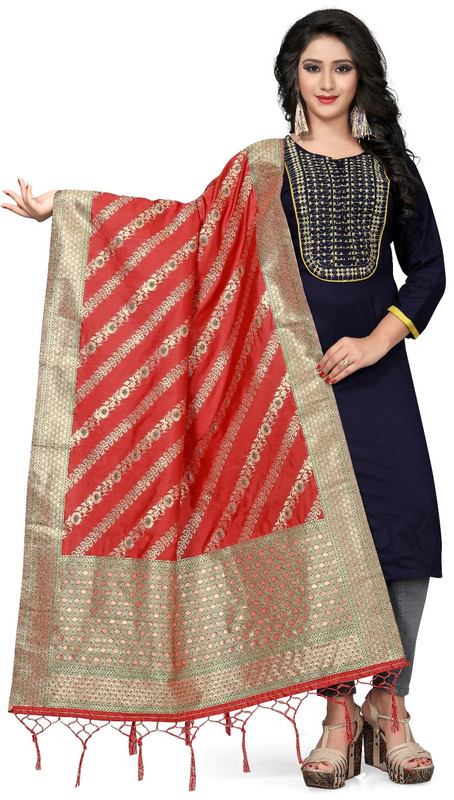 omkar fashion Poly Silk Self Design Women Dupatta