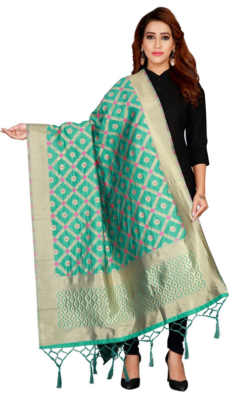 omkar fashion Poly Silk Self Design Women Dupatta
