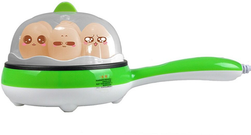 ziofy Automatic Off Multifunction 2 in 1 Electric Egg Boiler Steamer Omelette Frying Pan Non-Stick Egg Cooker(Green, 7 Eggs)