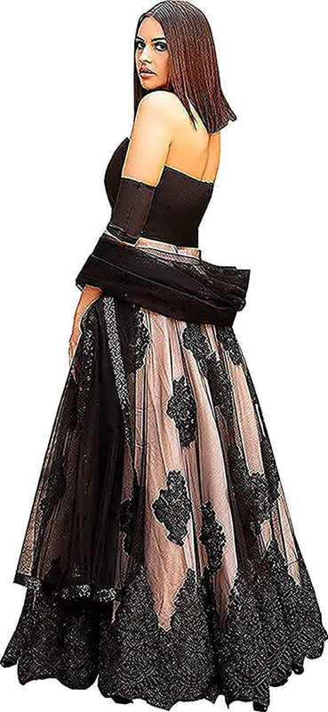 lehenga style Anarkali Gown(Black)