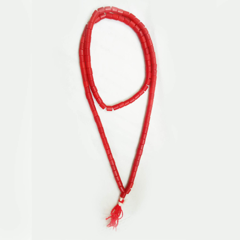mormukut Natural Coral Rosary Red Coral Rosary Moonga/Munga Mala Coral Crystal Necklace
