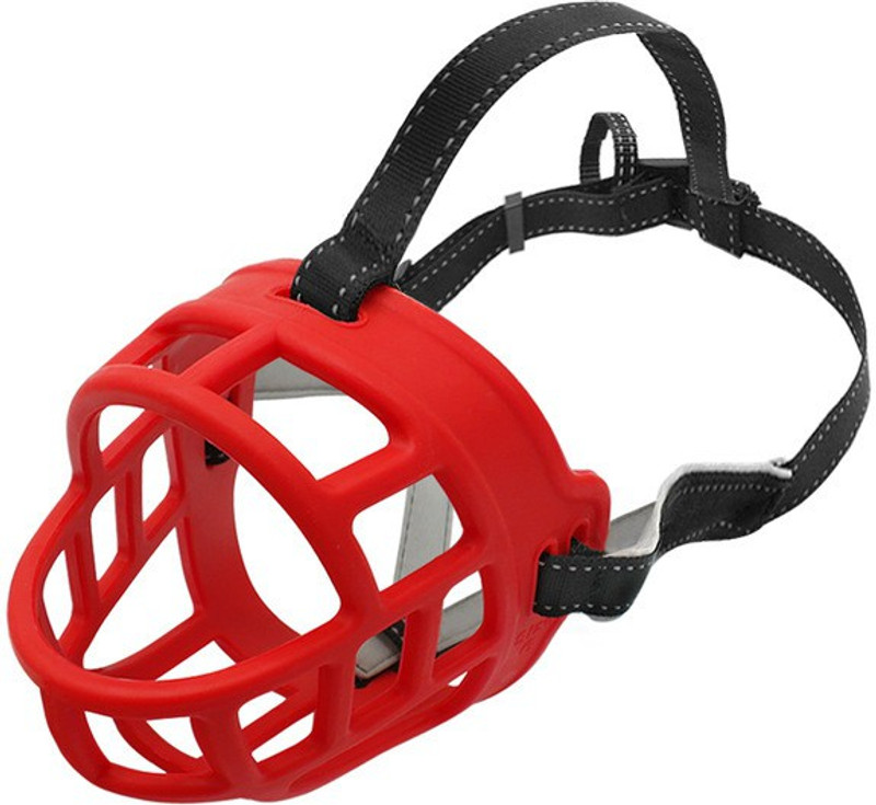 Redoak Basket Anti-Bite Muzzle For Dogs Large Twisted Dog Muzzle(Red, Black)