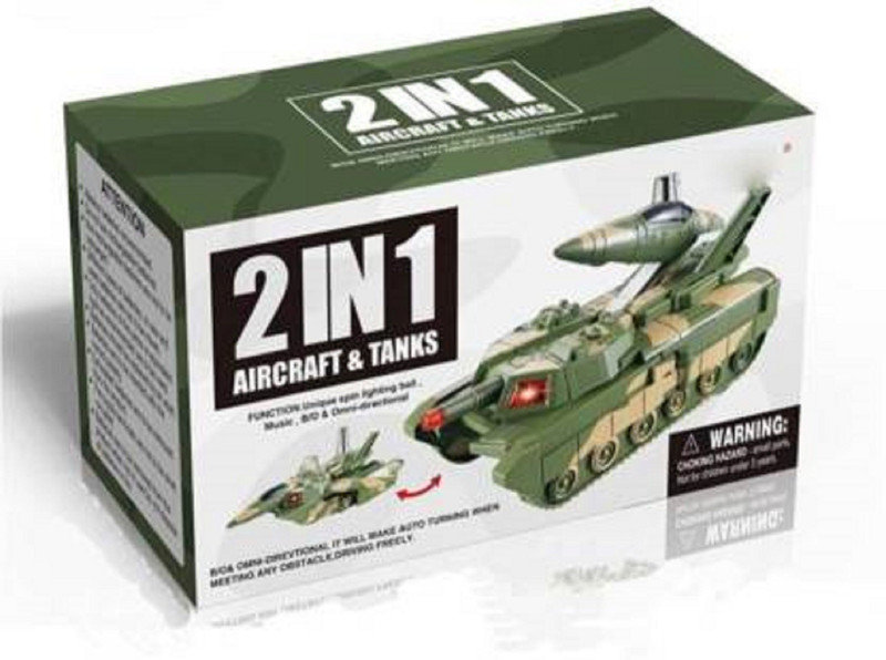 nvcollections Army Aircraft & Tank with 3D Automatic light the music.(Multicolor/Army color)
