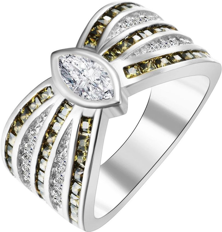 keyline Butterfly Ring Platinum Plated Silver Crystal American Diamond Ring For Women/Girls Fashion Ring Jewellery For Girlfriend Copper Cubic Zirconia Platinum Plated Ring
