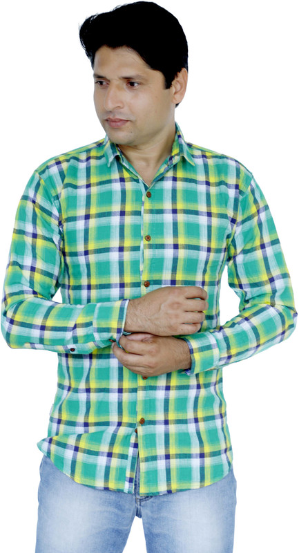 rock star fashion Men Checkered Casual Multicolor Shirt