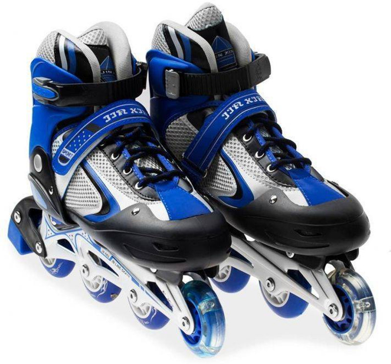 Authfort Buyers Choice Kids Adjustable Inline Skates Outdoor Durable Perfect First Skates for Girls and Boys Illuminating Front Wheels In-line Skates In-line Kids Size  3 UK - 6 UK(Adjustable, Training, Advanced, Beginner, Multicolor)