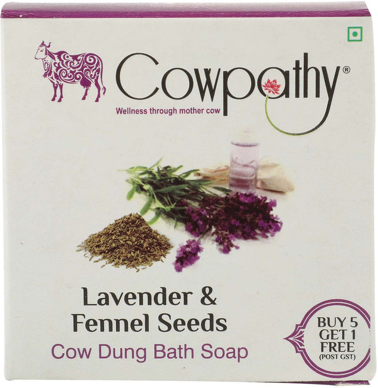 cowpathy Cow Dung Bath Soap Lavender & Fennel Seeds(630 g)