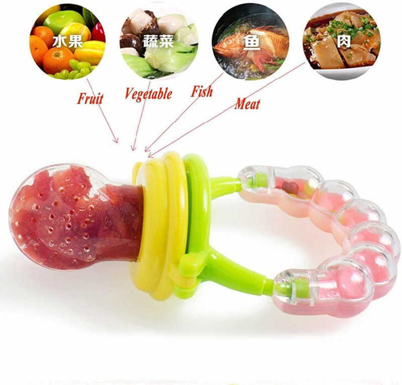 croox Baby's BPA-Free Silicone Food Nibbler for Fruit and Veggie Teether and Feeder(Yellow)