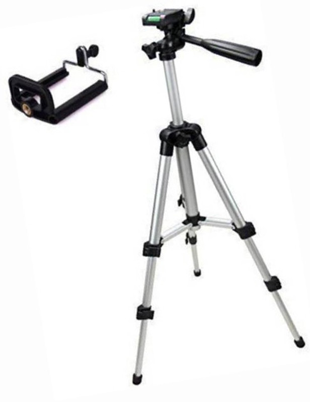 Biratty 3110 Tripod Camera And Mobile stand With Clip Monopod(Silver, Supports Up to 250 g)