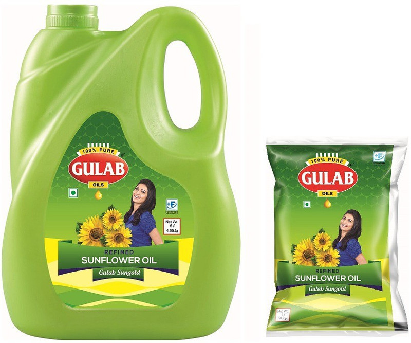 gulab oils (PACK OF 2) REFINED Sunflower Oil Jar(2 x 3 L)