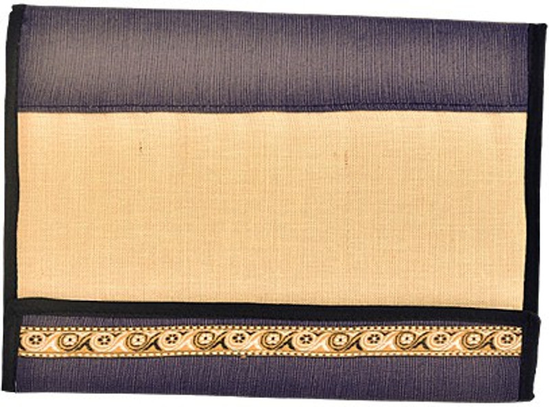 jharcraft Jute File Folder(Set Of 1, Off White, Navy Blue)