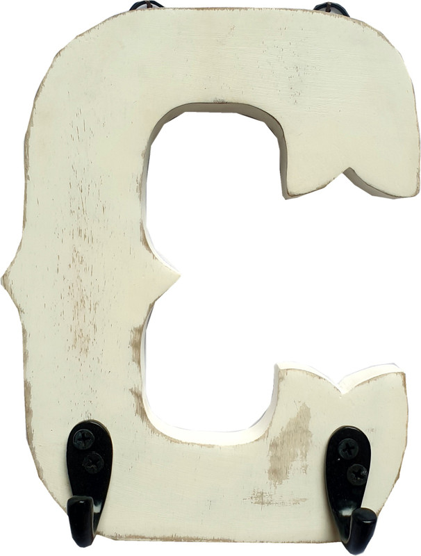 wood craft india CLOTH HANGER Wood Key Holder(2 Hooks, Black)