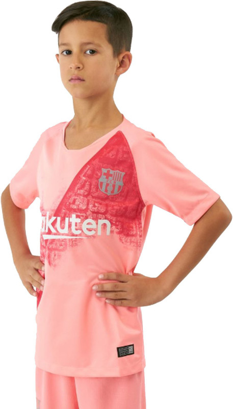 rakuten Boys Printed Polyester Viscose Blend T Shirt(Pink, Pack of 1)