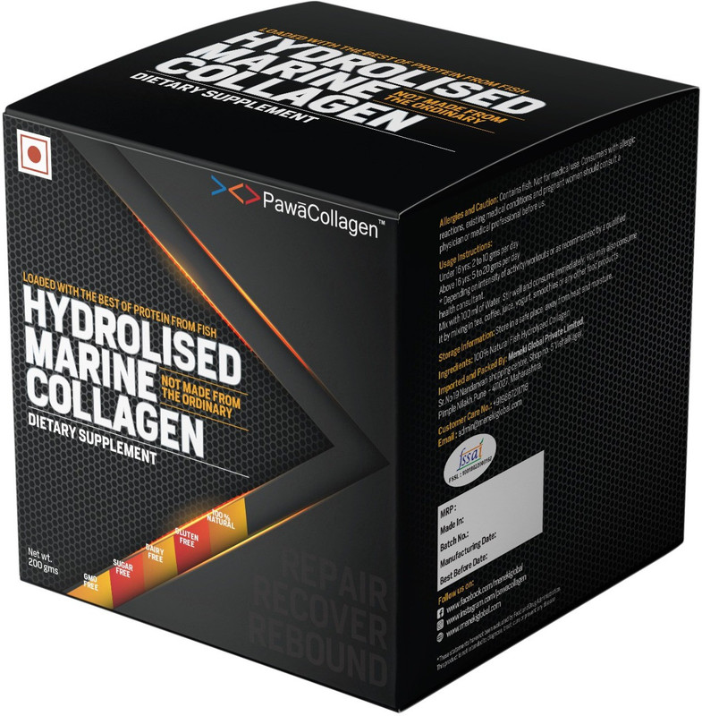 pawacollagen Collagen Peptide Powder 200gms- 40 sachets EAA (Essential Amino Acids)(200 g, Unflavoured)