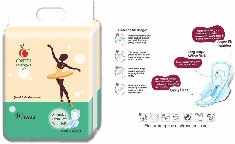 cherrin Air Active Extra Soft SAP Sanitary Pad(Pack of 50)
