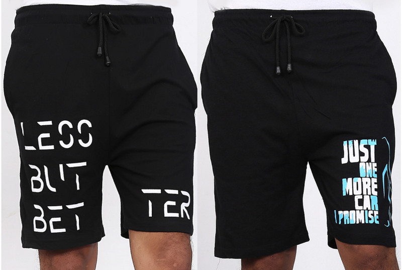 weaver stock Printed Men Black Regular Shorts
