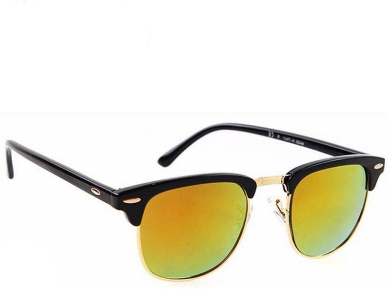 jazz style Clubmaster, Retro Square, Rectangular Sunglasses(Yellow)