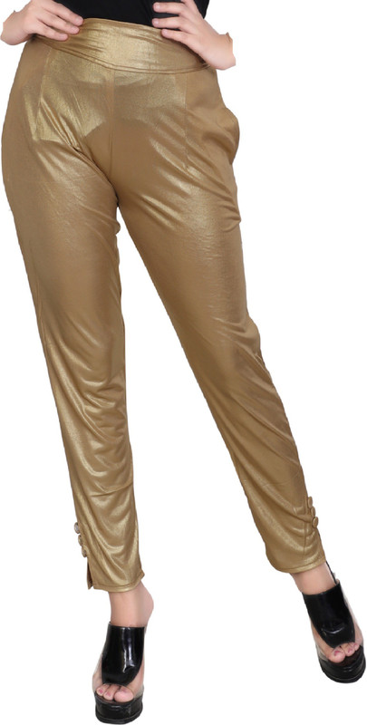 radisson Slim Fit Women Gold Trousers