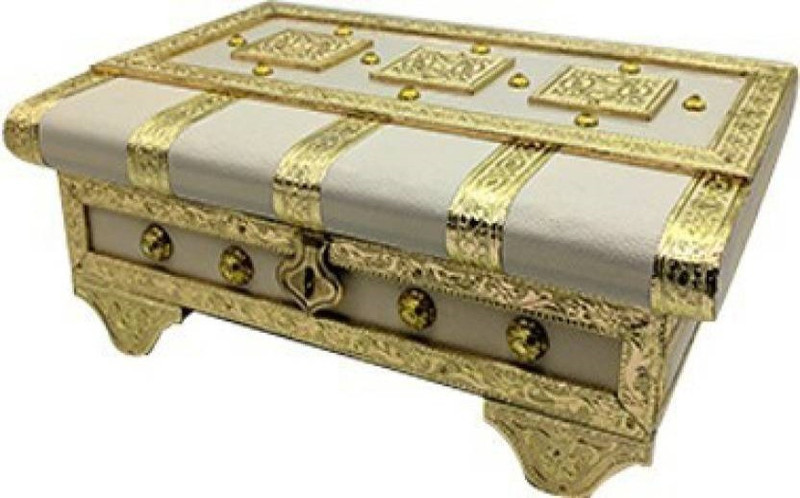 xenith Handi Crafts Oxidized Meenakari Wooden Jewelry Box Wedding Gift Vanity Box(Multicolor)