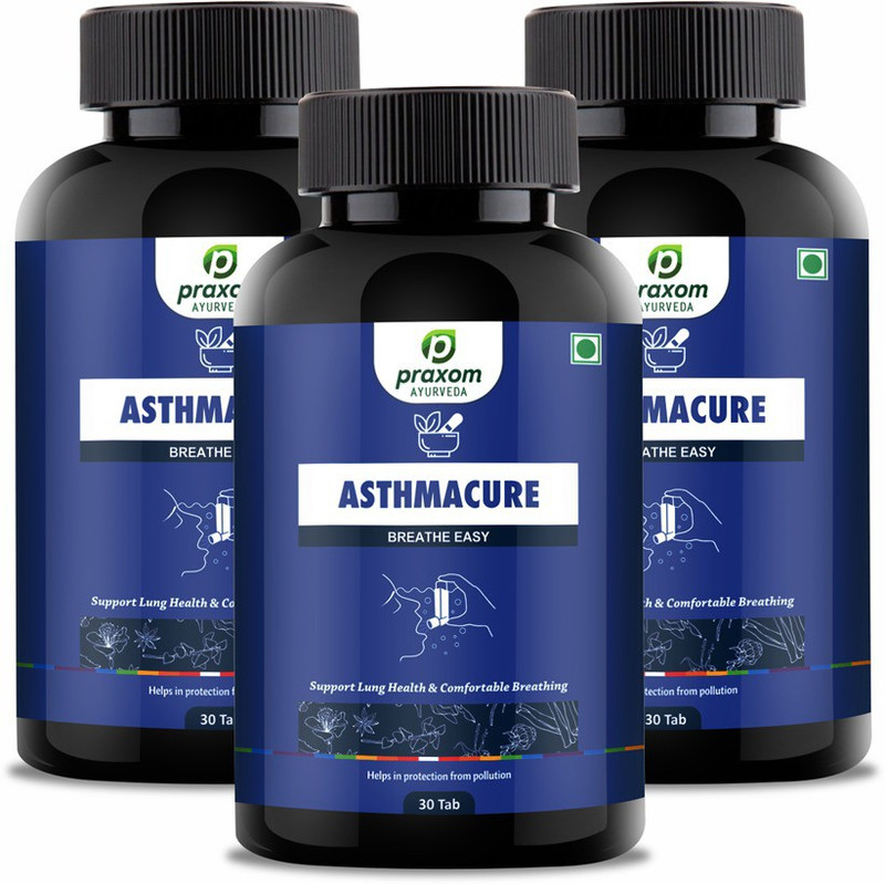 praxom Asthamacure Pack of Three (30+30+30 Tablet) for Asthama Problum(90 Tablets)