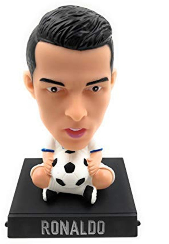 playqid Ronaldo Bobble Head From Base with Mobile Holder (14 cm)(Multicolor)