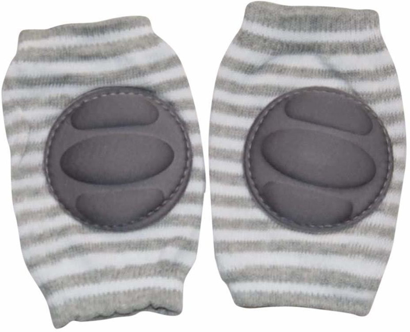 little whiskey baby Cotton Anti-Slip Green Baby Knee Pads (Striped) Grey Baby Knee Pads(striped)
