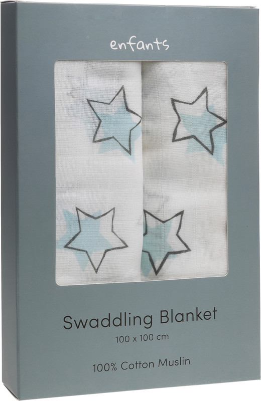 enfants Printed Single Swadding Baby Blanket(Cotton, pack of 2 100x100)