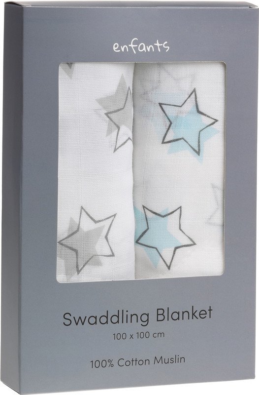 enfants Printed Single Swadding Baby Blanket(Cotton, pack of 2 100x100)