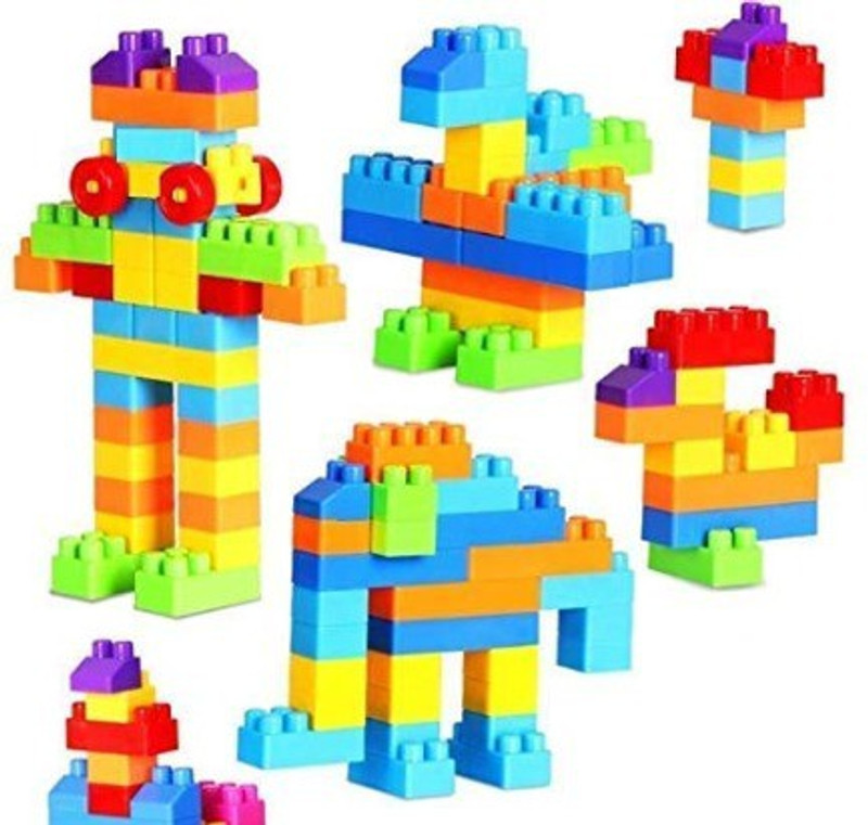 vridhi creations Building Premium Big 100 Blocks for Kids with Wheel / Best Gift Toy(Multicolor)