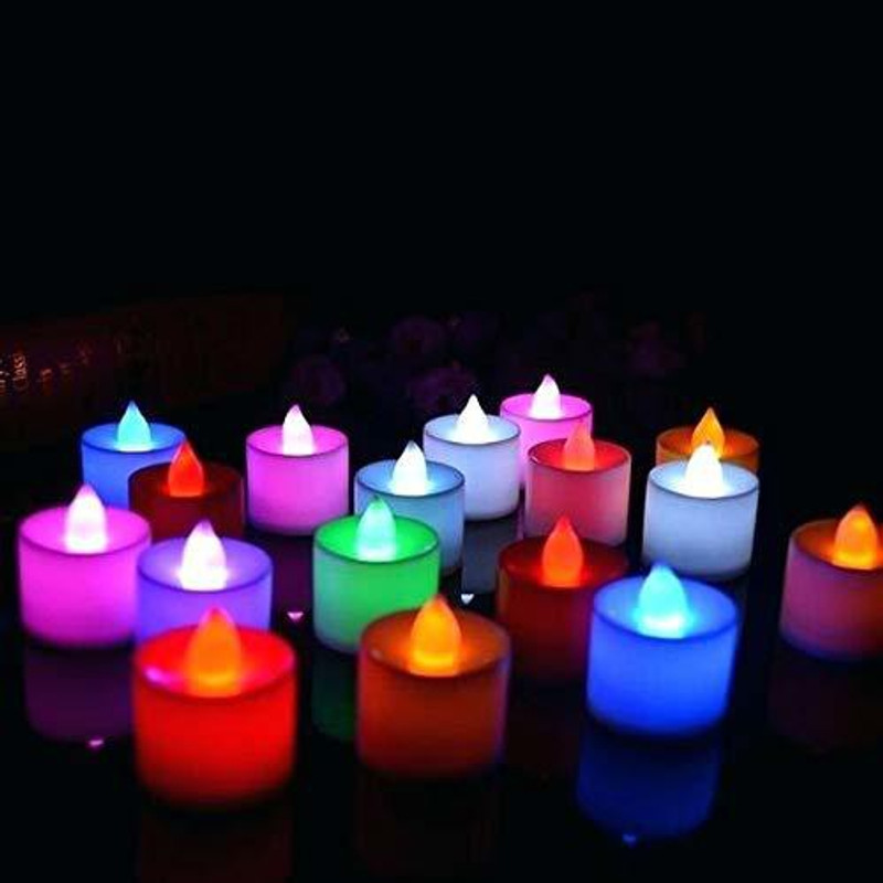 saiyedenterprises Multi Color LED Candles, Tea Light Candles Battery Candle(Multicolor, Pack of 12)