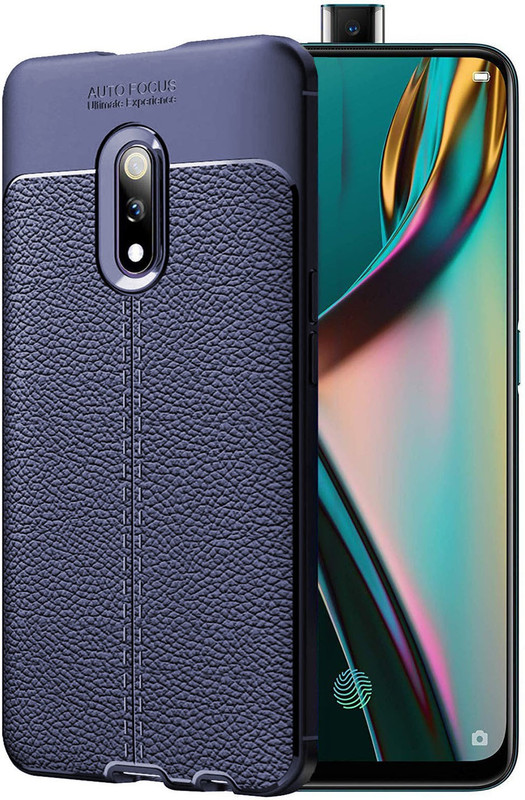cedo xpro Back Cover for Rugged TPU Military Grade Leather Textured Auto Focus Shock Proof Case Oppo K3 (Blue)(Blue, Dual Protection)