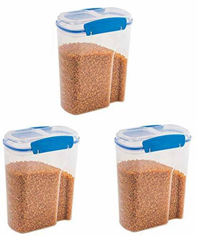 xenith Comfort Air Tight Storage Box Jar Container, Idle for Kitchen- Storage Box with Lid - 2500ml (Set of 3)  - 2500 ml Plastic Grocery Container(Pack of 3, Multicolor)