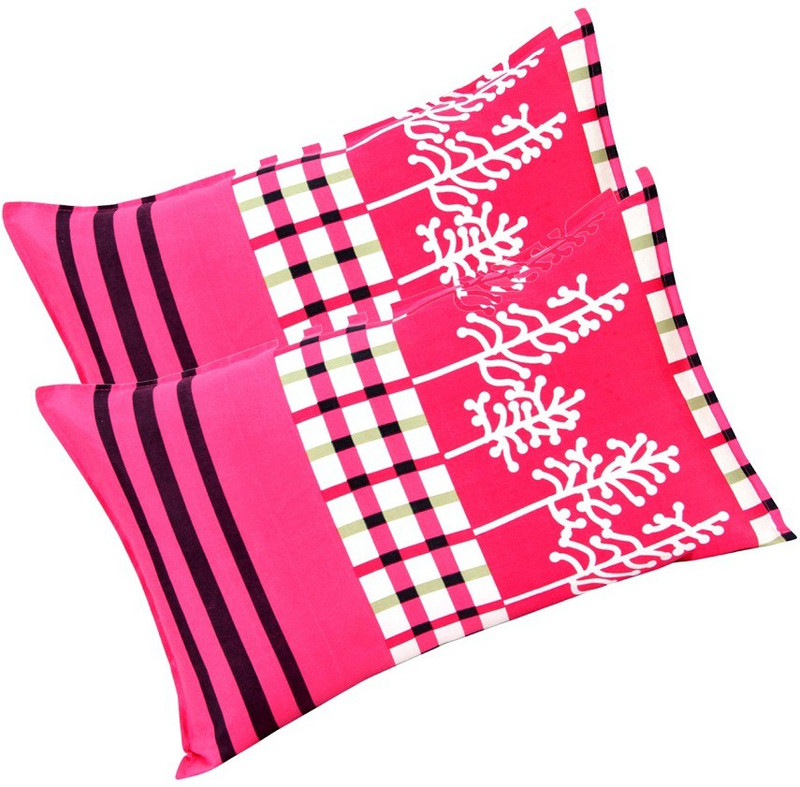 kihome Printed Pillows Cover(Pack of 2, 44 cm*69 cm, Red)