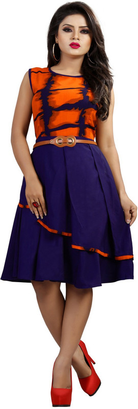 new ethnic fashion Women Fit and Flare Multicolor Dress