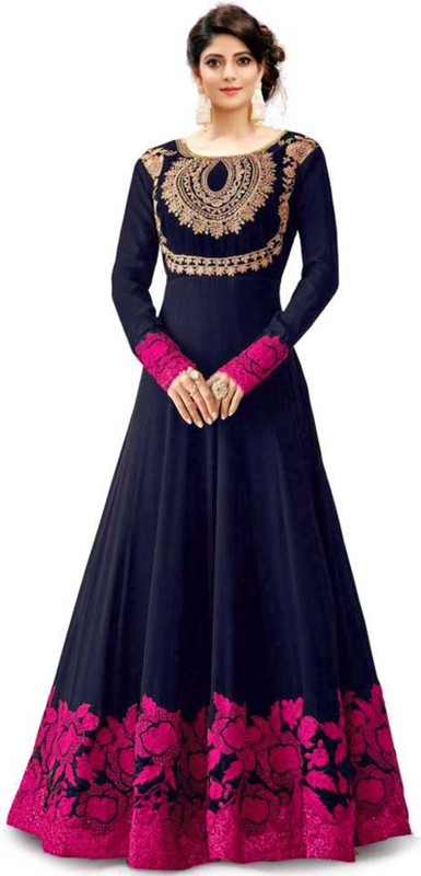 veera clothing Anarkali Gown(Pink)