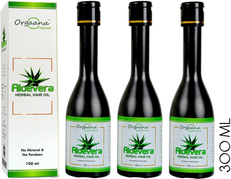 orgaana Natural Aloevera herbal hair oil with 11 herbs perfectly blended Hair Oil(300 ml)