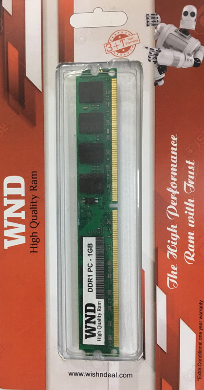 wnd ddr1 DDR 1 GB (Single Channel) PC (ddr1one)(Black)