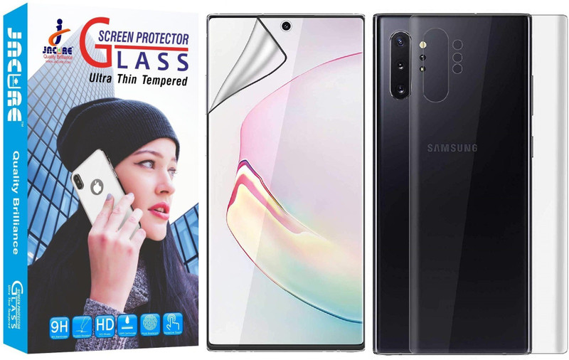 jacure Front and Back Screen Guard for JacureTM Full Coverage Anti Fingerprint Edge-to-Edge Scratch Proof Screen Protector for Samsung Note 10(Pack of 2)