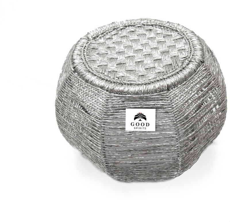 rajasthani handmade mudda Stool(Silver)