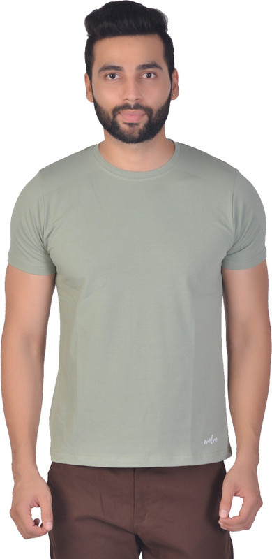 kameleon Solid Men Round Neck Beige T-Shirt