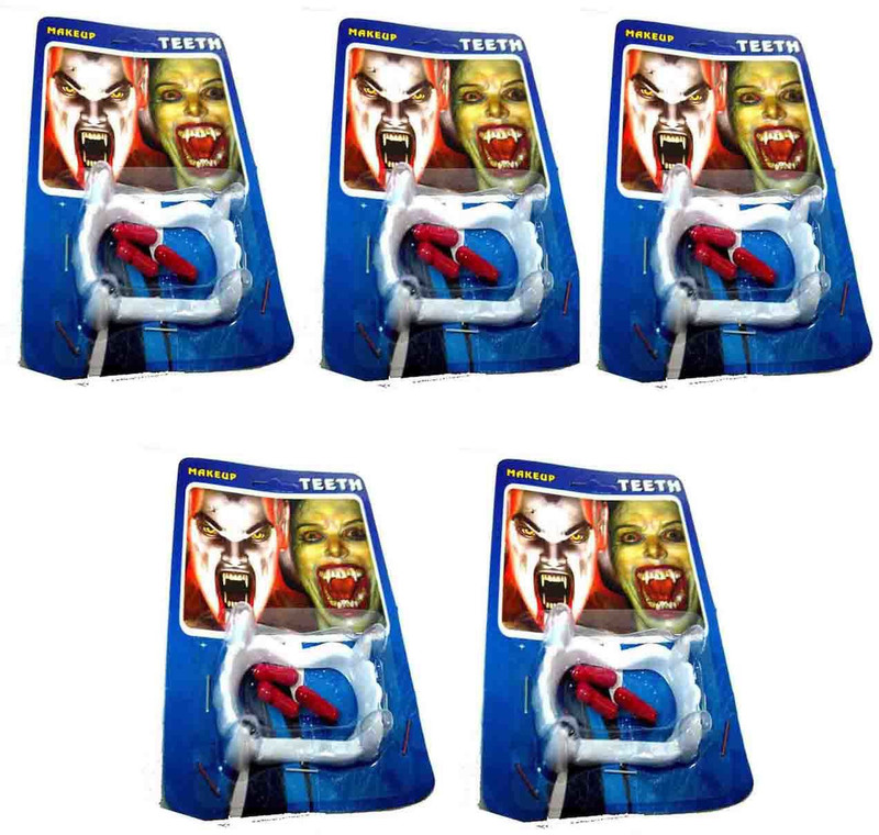 VK MART False Plastic Teeth and Blood (Pack of 5) Magic Kit Gag Toy(Multicolor)
