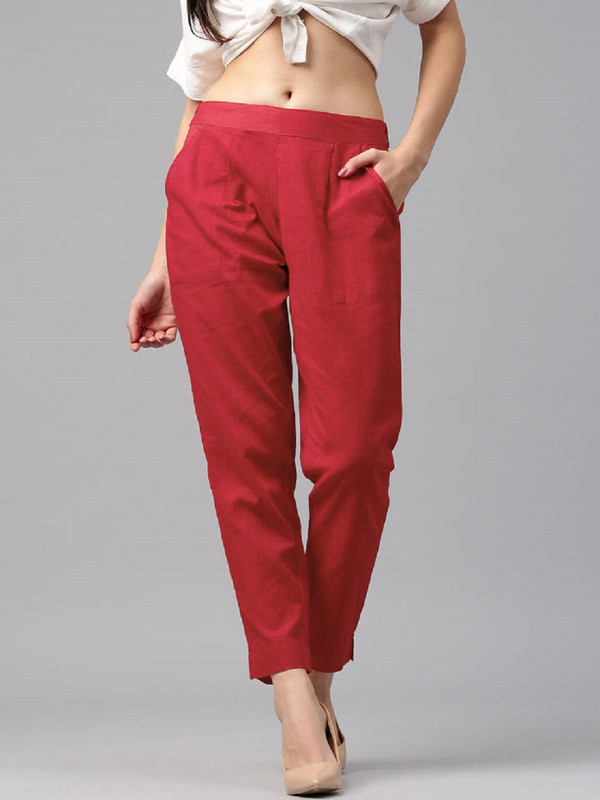 extend clothings Regular Fit Women Red Trousers