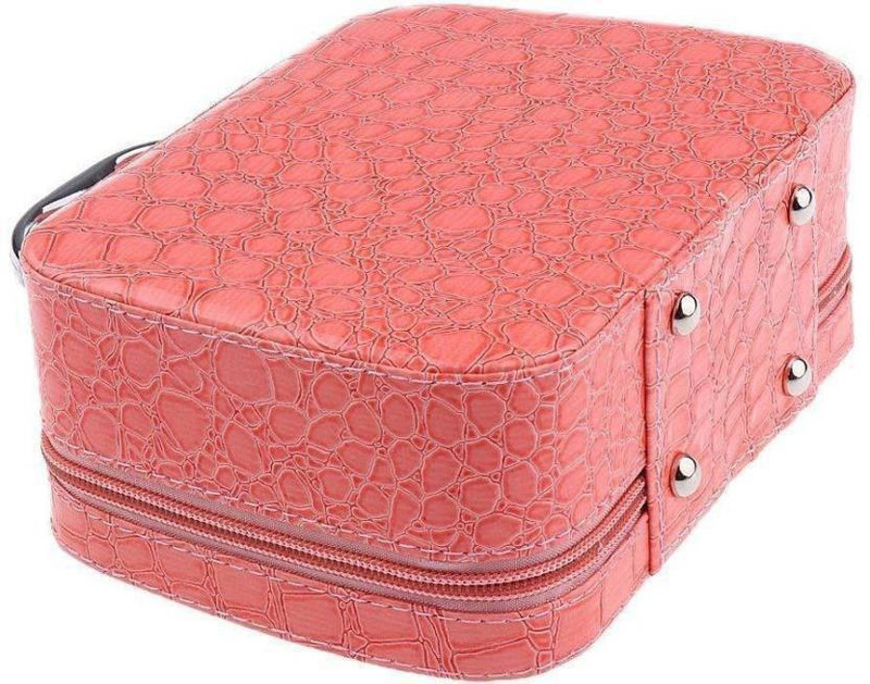 shoppzone Cosmatics bag and storage bag and also jewelry,utility, Beauty Accessories bag, makeup kit bag Vanity Box(light pink)