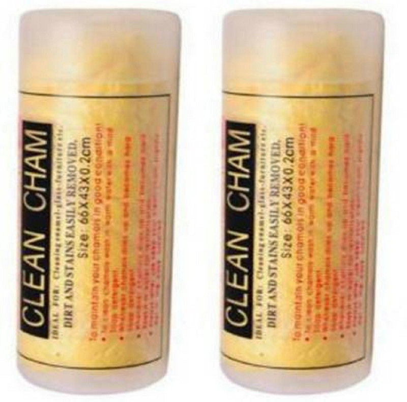 clean cham Chamois Leather Vehicle Washing  Cloth(Pack Of 2)