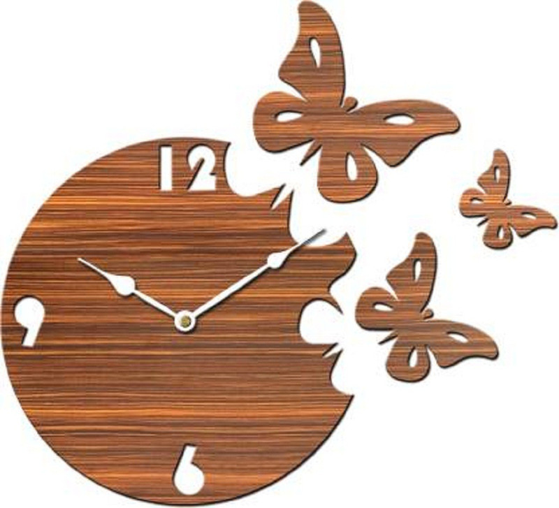 mishty Analog 25.5 cm X 25.5 cm Wall Clock(Brown, Without Glass)