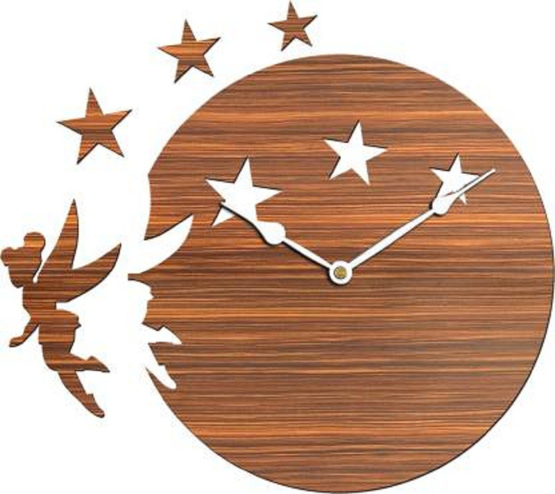 mishty Analog 32 cm X 30 cm Wall Clock(Brown, Without Glass)