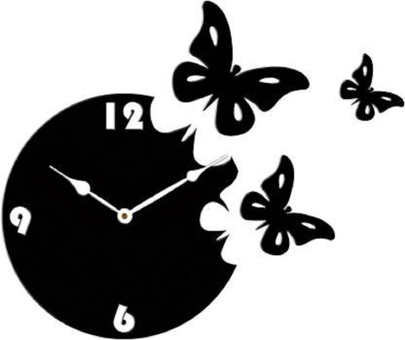 mishty Analog 25.5 cm X 25.5 cm Wall Clock(Black, Without Glass)