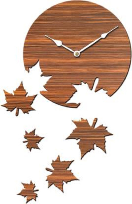 mishty Analog 50 cm X 30 cm Wall Clock(Brown, Without Glass)
