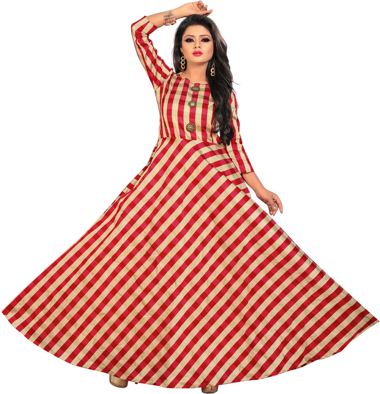 jency fashion Anarkali Gown(Red)